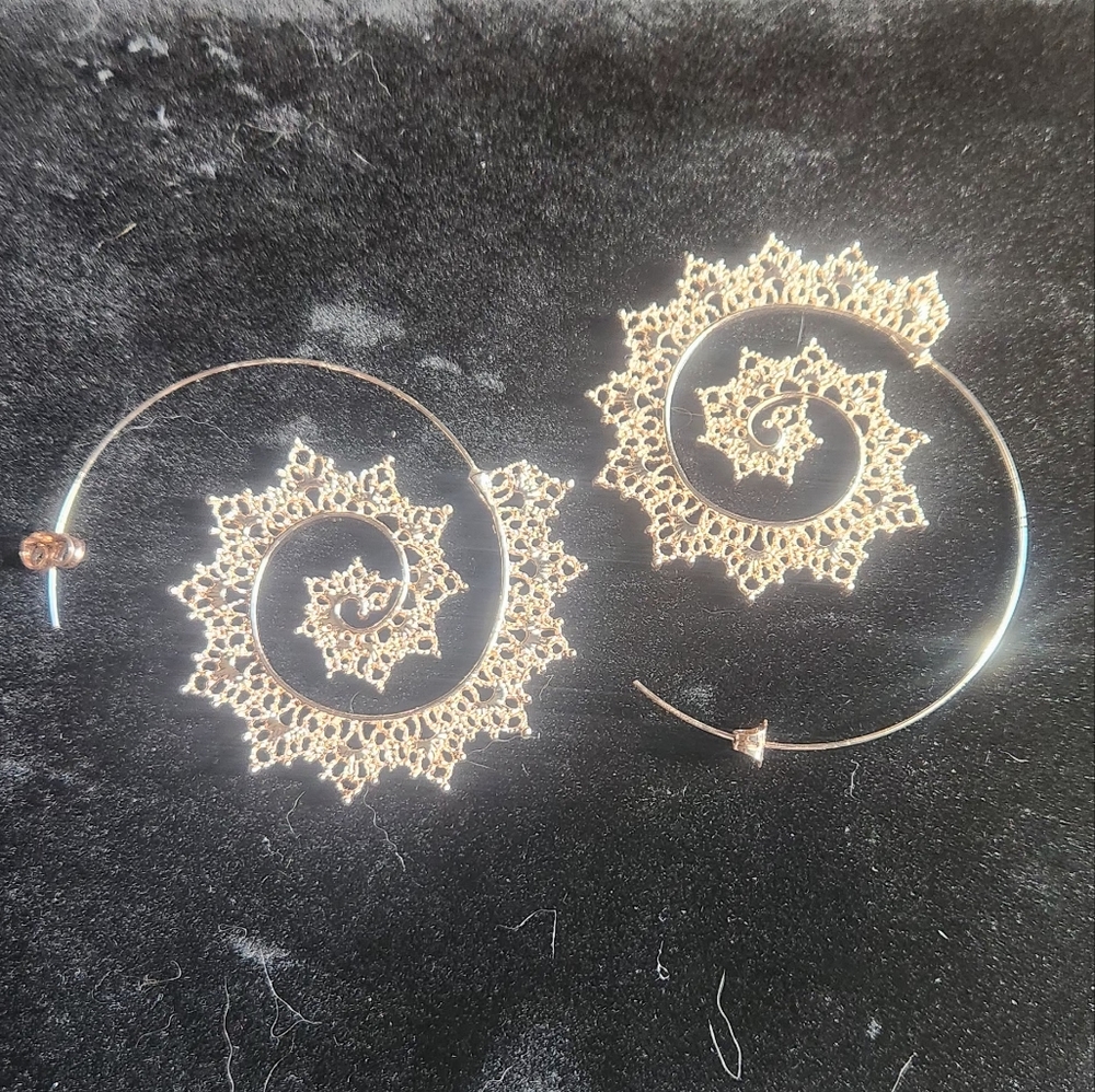 Rose Gold Spiral Earrings